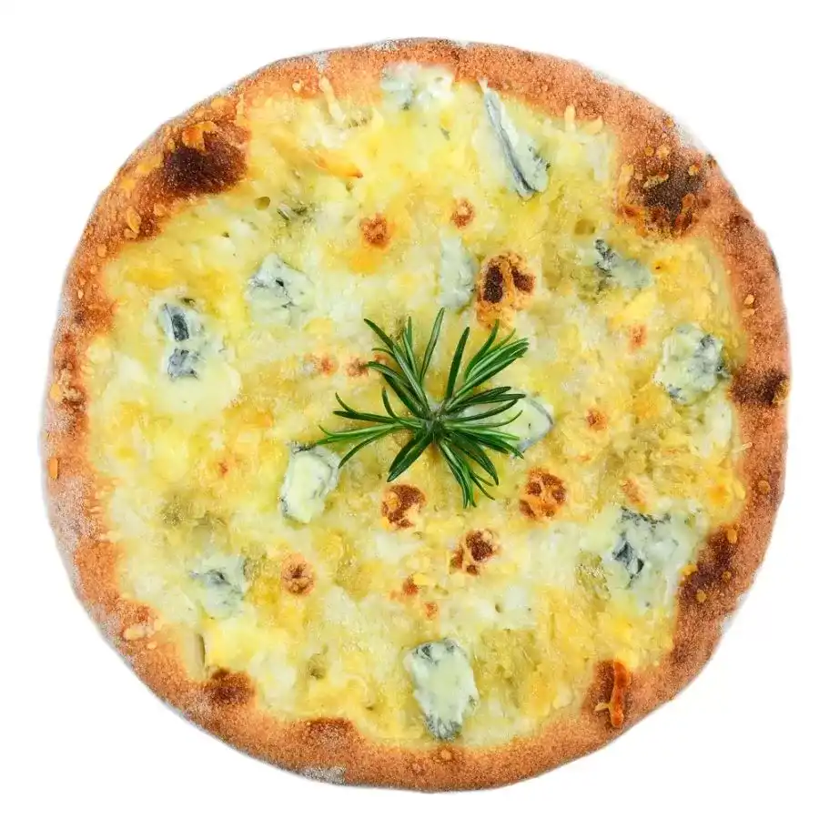 PIZZA QUATTRO FORMAGGI, mozzarella, gorgonzola, emmentaler, gouda